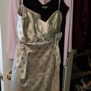 Eliza J strapless silver polkadot dress
